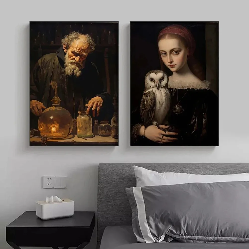 Dark Academia Art The Witch Wizard Poster Prints For Living Room Home Decor Gothic Magic World Canvas Painting Wall Art