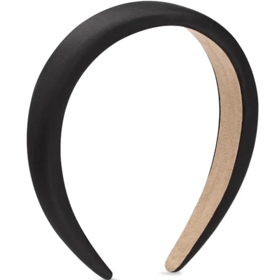 

Padded Headband for Women, Wide Sponge HeadBands Plain Solid Hair Band Hoops Vintage Yoga Head Bands Fashion Elastic Hairband A