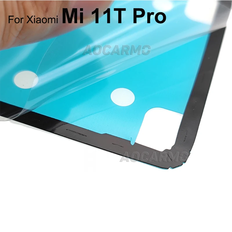 Aocarmo For Xiaomi 11T Pro Mi 11tpro Rear Sticker Back Cover Adhesive Back Housing Battery Cover Glue Tape Replacement