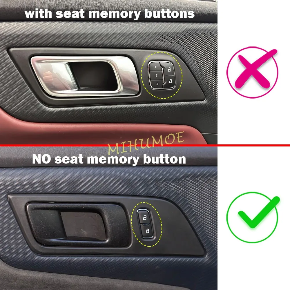 For Ford Mustang 2015-2026 Carbon Fiber Interior Door Handle Surrounds Cover Trims Accessoeis 2025 2024 2023 2022 2021 2020 2019