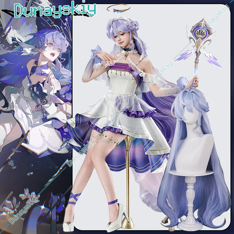 

Игра Honkai: Star Rail Робин Звездная ночь платье косплей костюм Робин парик костюм принцессы богини для женщин Хэллоуин вечерние