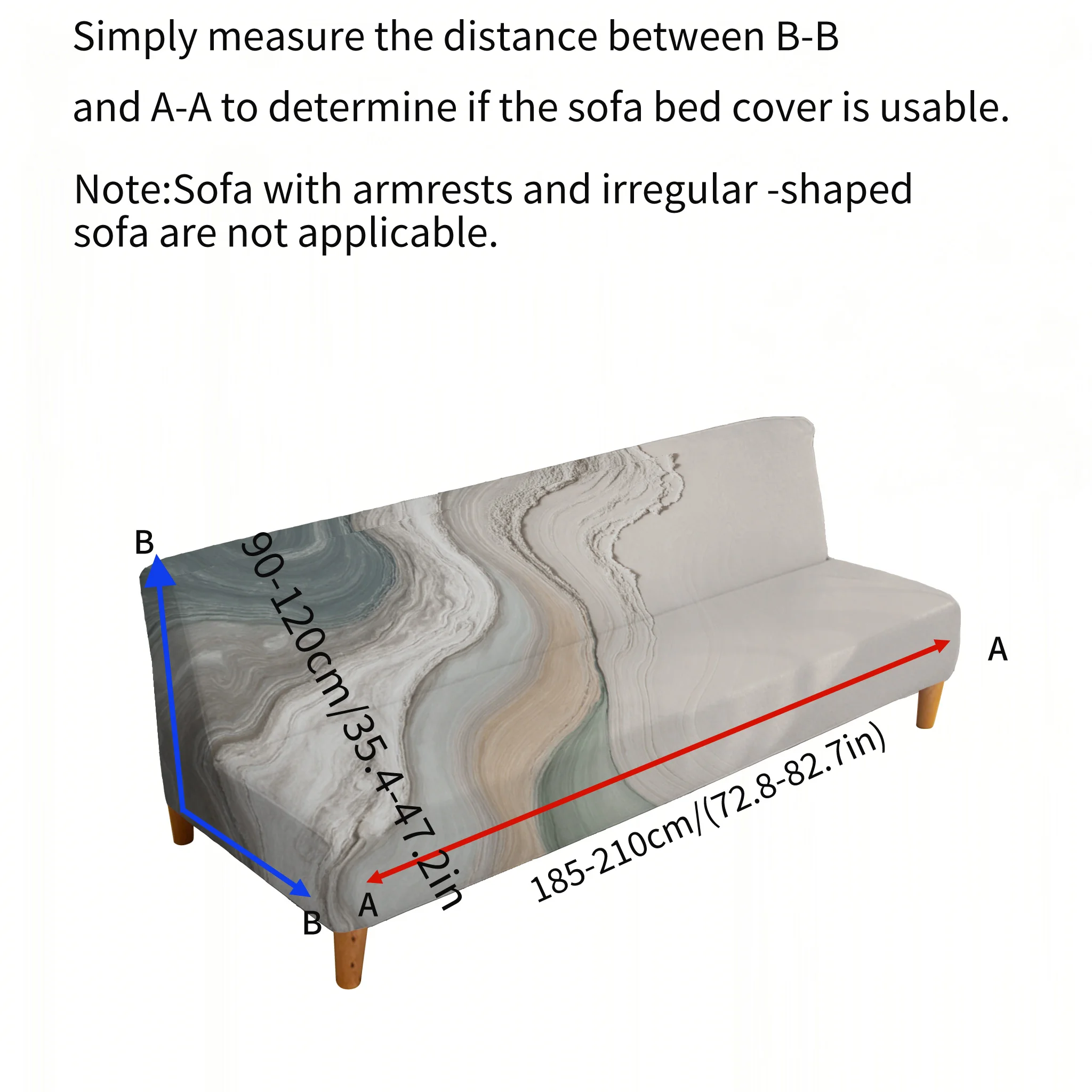 Wabi Sandy Wind Beach Wave Elastic Sofa Cover, Living Room Sofa Cover, Dustproof Machine Washable Sofa Cover