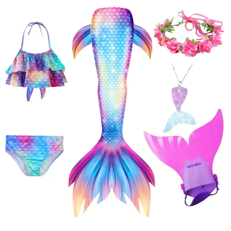 Little Tail Costume Swimwear Monophin Bikini Bathing Girls' Swimsuit Mermaid Tails Swimming Cosplay CMM221