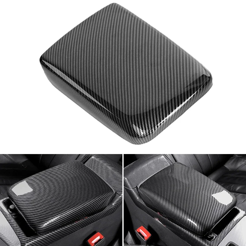 

Car-styling Carbon Fiber Texture Center Control Armrest Storage Box Cover Trim For Audi A4 B9 A5 2017 2018 2019 2020 2021