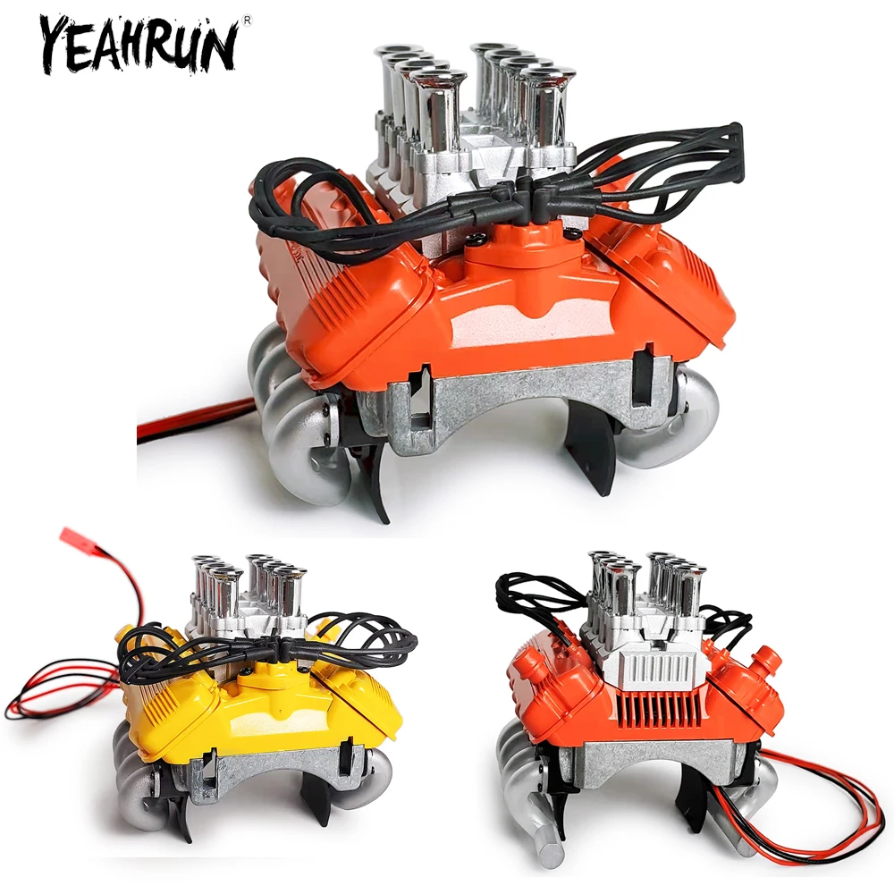 

YEAHRUN FST V8 Simulate Radiator Cooling Fan Electric Engine Motor Cover For 1/10 RC Crawler Car TRX4 V8 Upgrade Parts