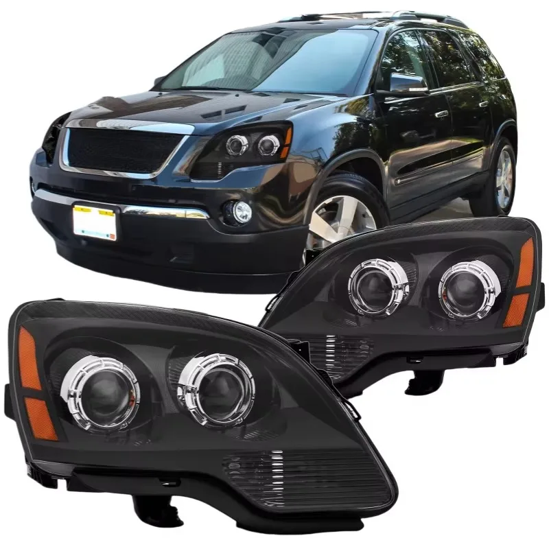New for GMC Acadia 2007-2012  Black Amber Halogen Headlight Assembly 55W 12V