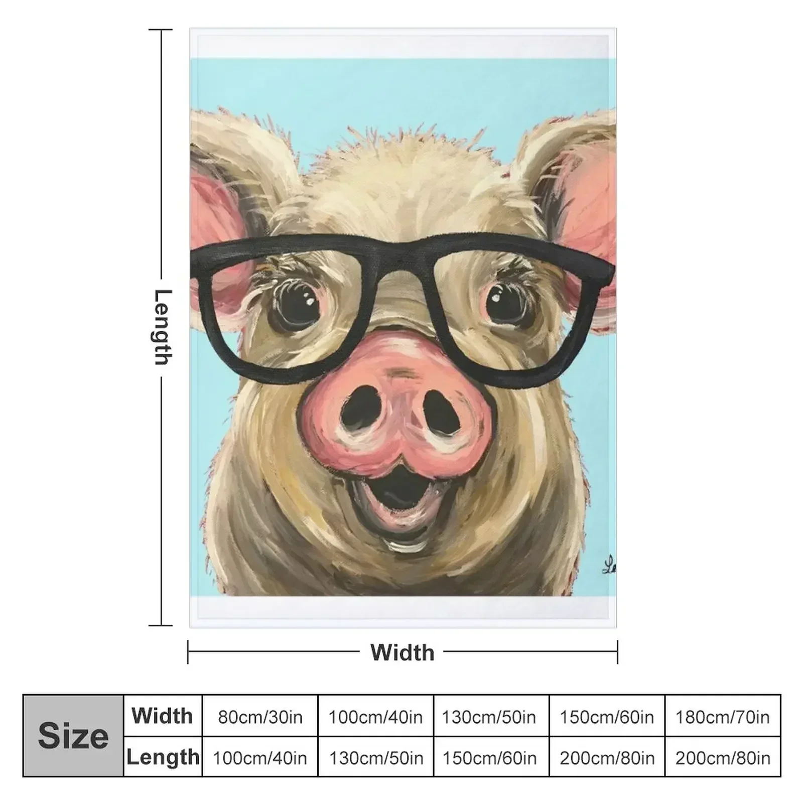 Cute pig with glasses art Throw Blanket Blankets For Sofas Multi-Purpose manga funny gift Blankets