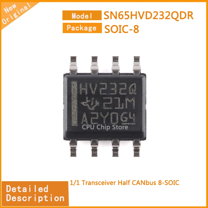 5Pcs/Lot   New Original  SN65HVD232QDR  SN65HVD232  1/1 Transceiver Half CANbus 8-SOIC