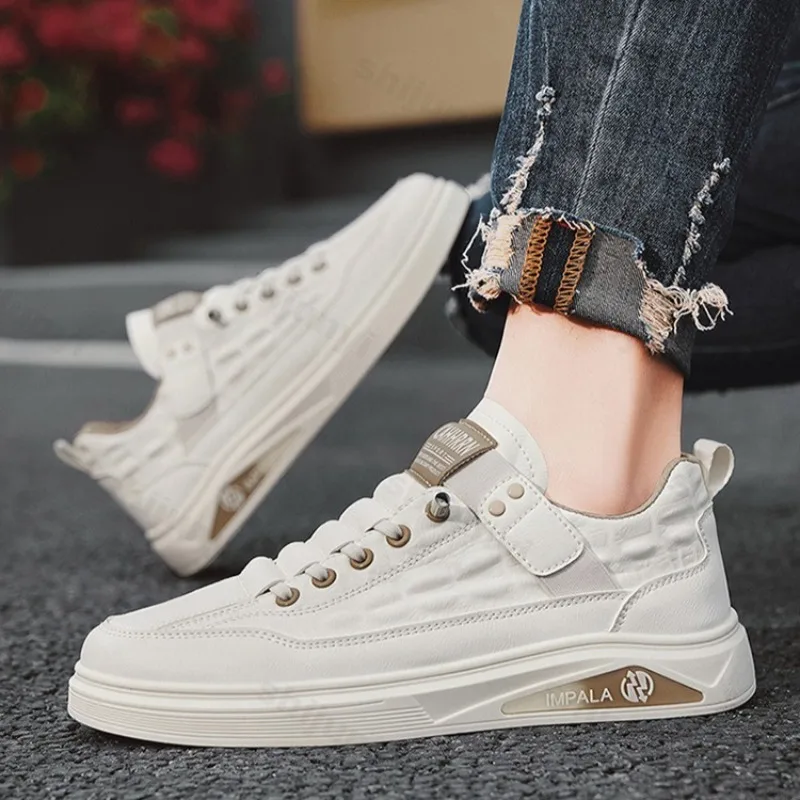 

Осень 2024, новинка, лаконичный однотонный нишевый дизайн, повседневная обувь с низким берцем для мужчин, модные трендовые универсальные удобные нескользящие кроссовки