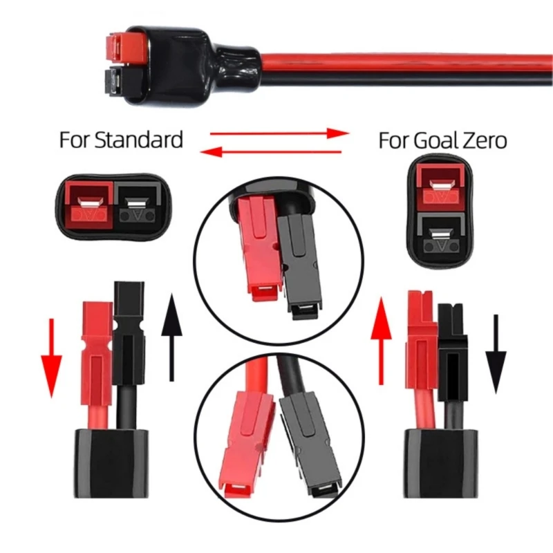 30A Battery Connectors Cable with O Rings Terminals for Power Charging, ABS Material, Up to 36V D2RC