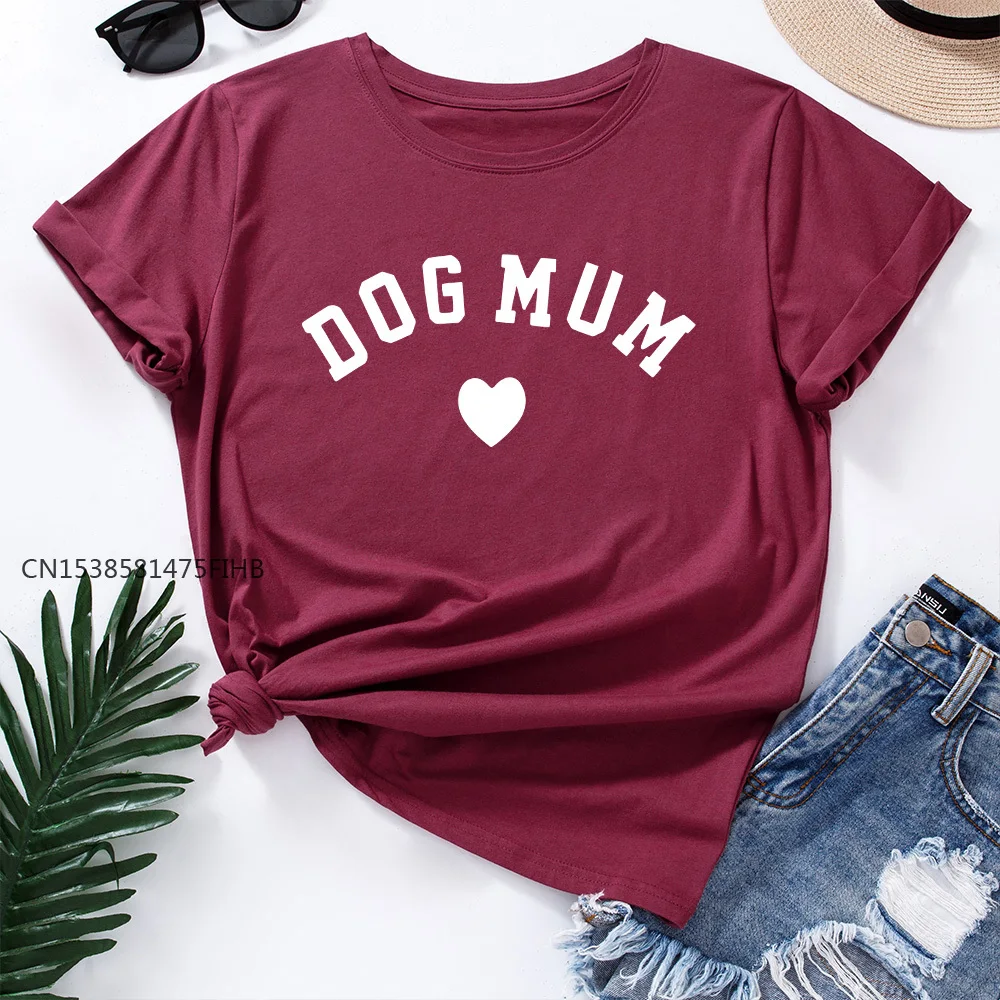 Tops Letter Dog Mum Print Women Clothing Summer Soft Premium T-Shirt Women T Shirt Crew Neck Short Sleeve Tee Woman TShirts