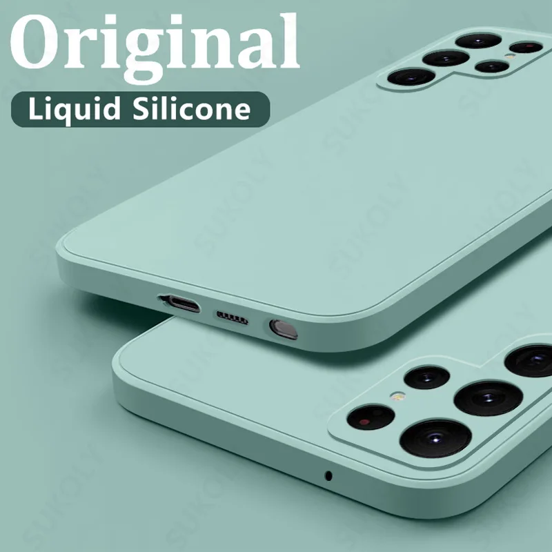 Case Voor Samsung Galaxy S24 S23 S22 S25 Ultra S24 FE A56 A55 A53 A54 A16 A17 5G S25 Rand Schokbestendig Vloeibare Siliconen Telefoon Cover