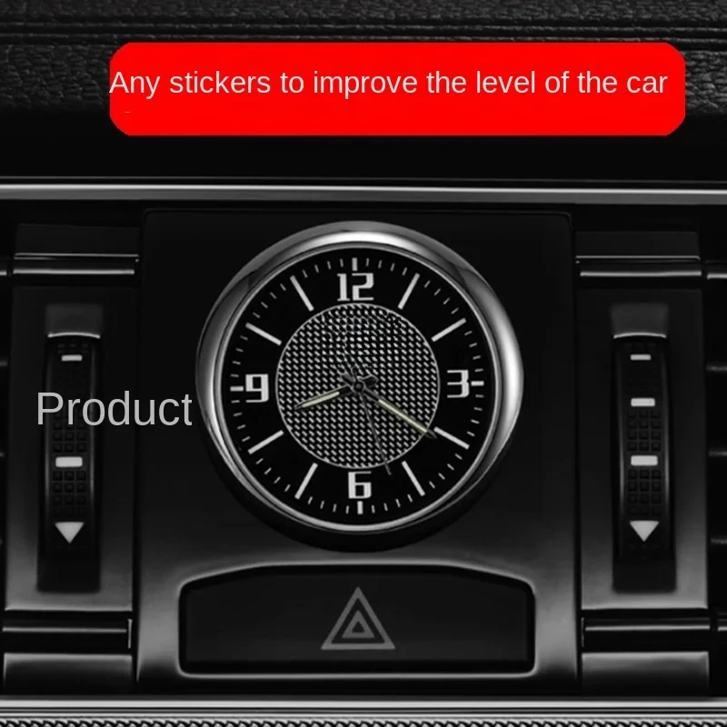 Car Clock Luminous Mini Automobiles Internal Stick-On Digital Watch Mechanics Quartz Clocks Auto Car Ornament Accessories