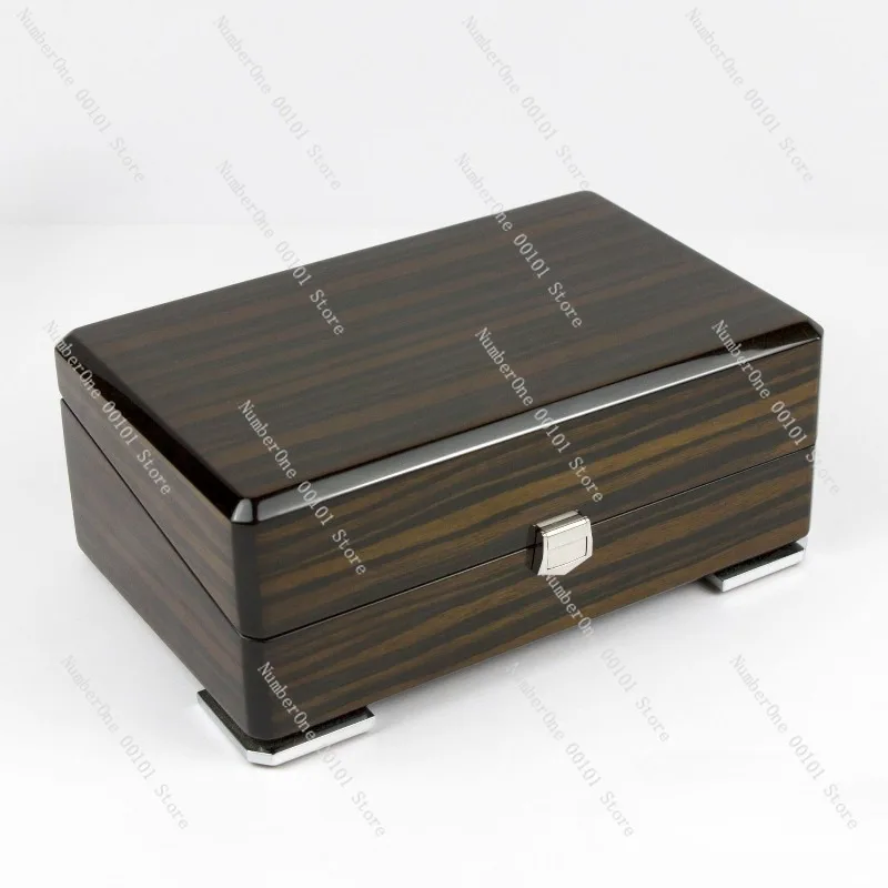 Luxury Piano Lacquer Wooden Gift Box,Solid Wood Ebony Texture,High-End Storage Box for Collectibles,Jewelry,Tea Packaging