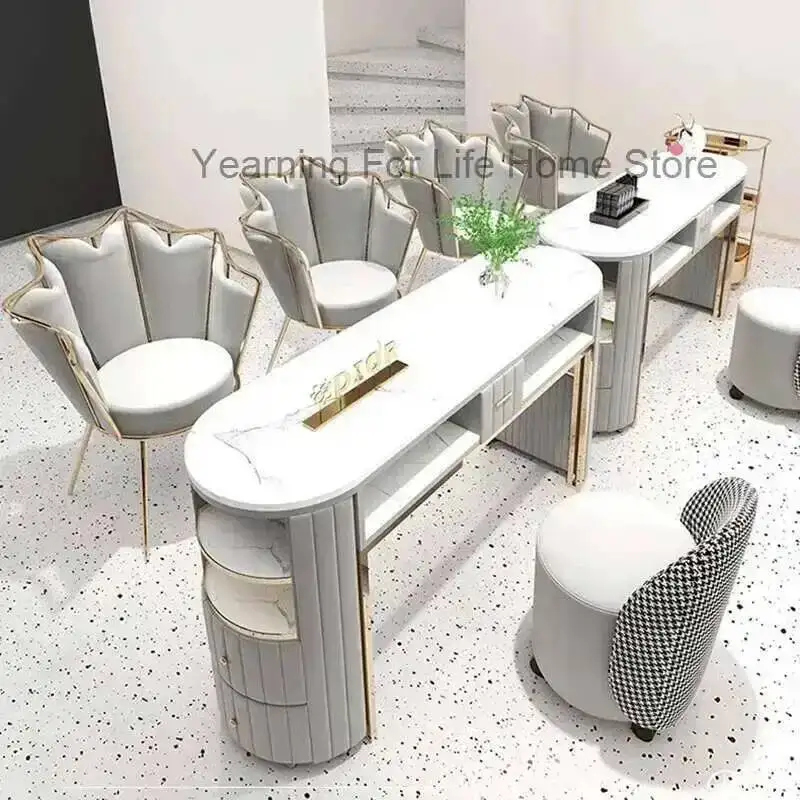 Nordic Luxe Leuke Nageltafels Display Winkels Make-up Moderne Nageltafels Salon Minimalistisch Ambachtelijk Nageltisch Commercieel Meubilair