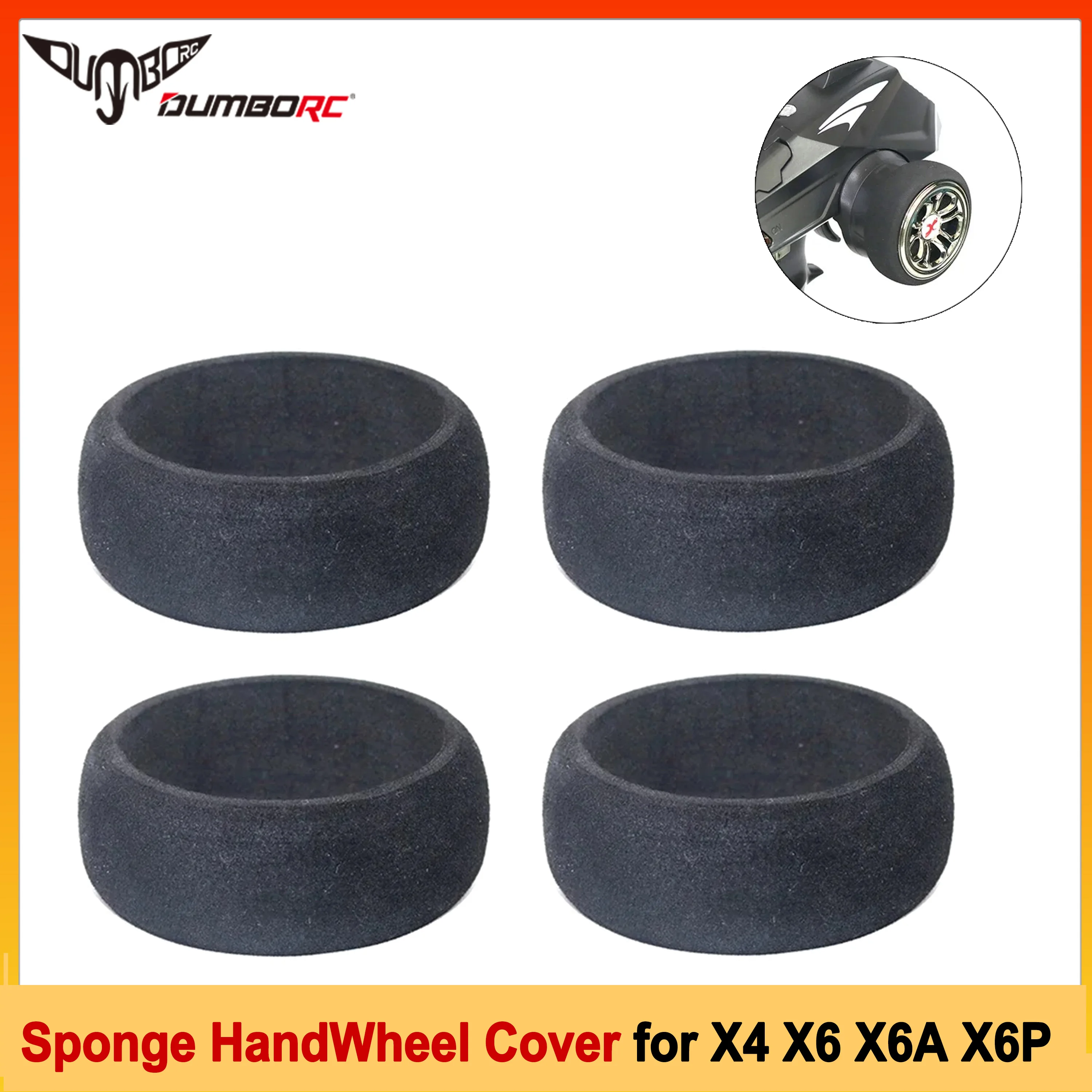 

DUMBORC 1/2/4PCS High Elastic Sponge Upgrade HandWheel Cover for X4 X6 X6A X6P TX Transmitter Remote Control Handwheel Parts