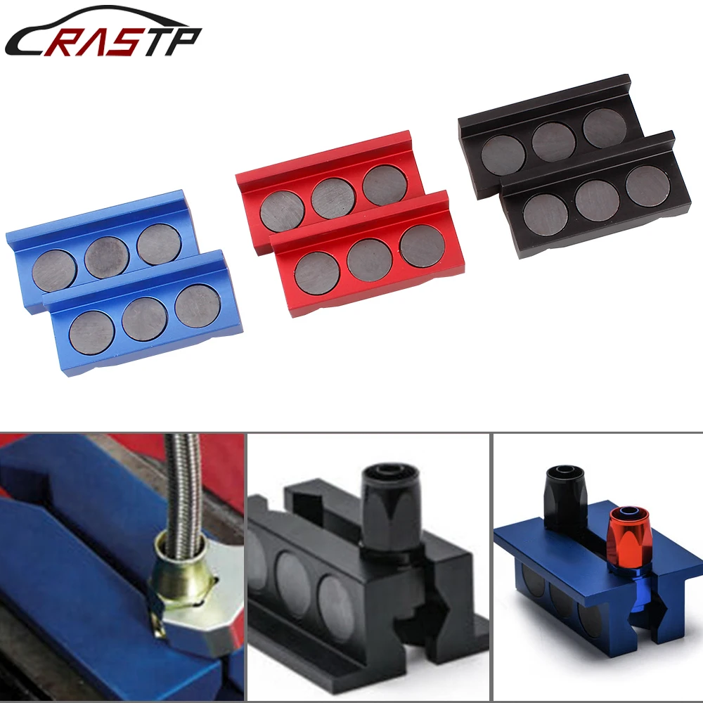 RASTP-Free Shipping Aluminum Magnetic Vise Jaw Protective Insert Magnetized Line Separator Soft Jaw Insert For AN Fitting EM1043