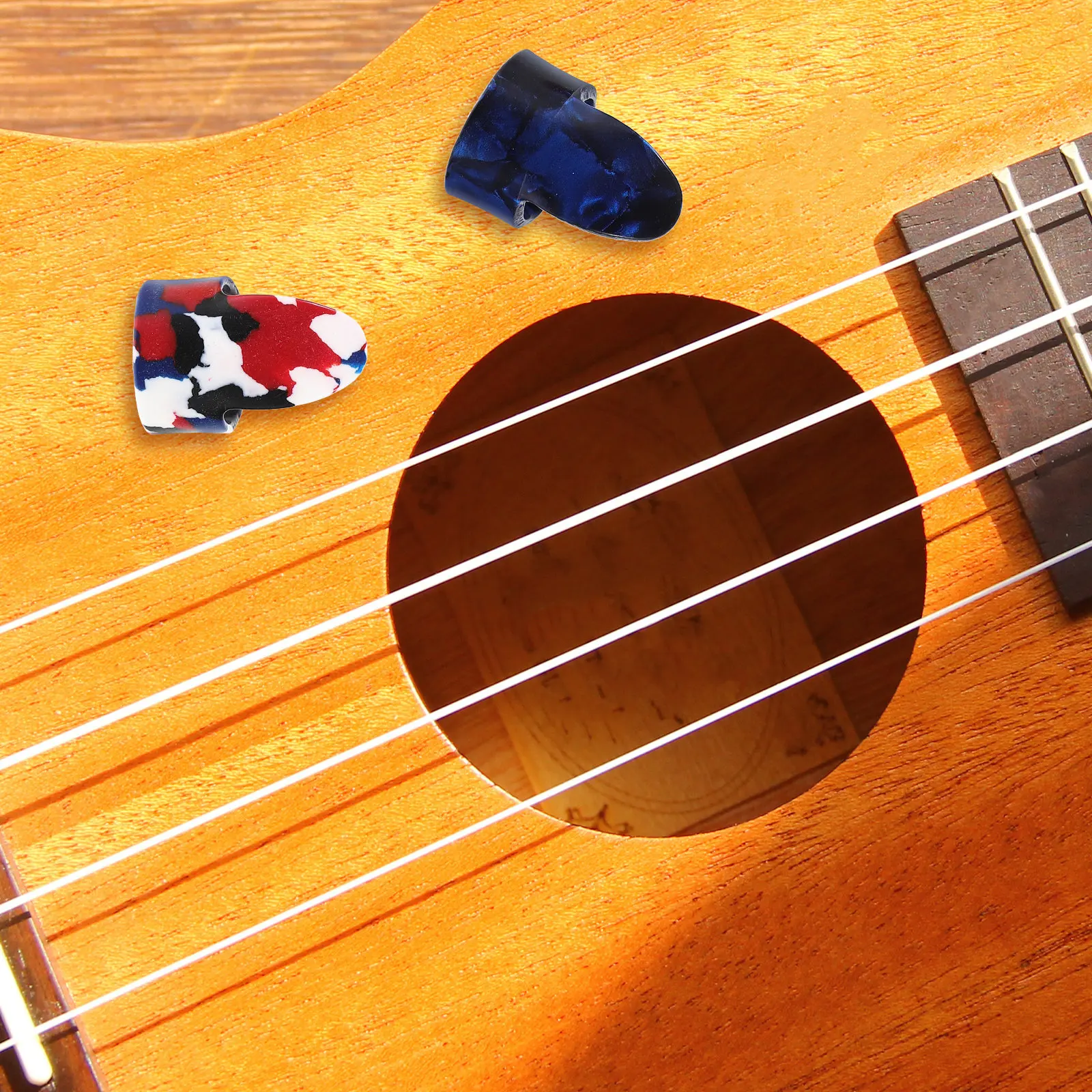 12Pcs Guitar Finger Picks Xylonite Nylon Finger Protectors Reduce Slip Comfort for Electric Acoustic Guitar Ukulele Picks