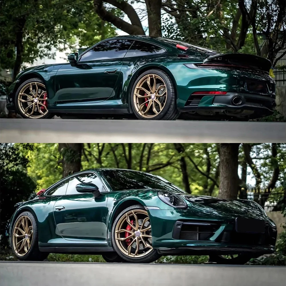 Dark Green Metallic Paint Car Wrap Vinyl Film Air Bubble Free PVC Color Changing Decal Self Adhesive Sticker For Car Motorcycle