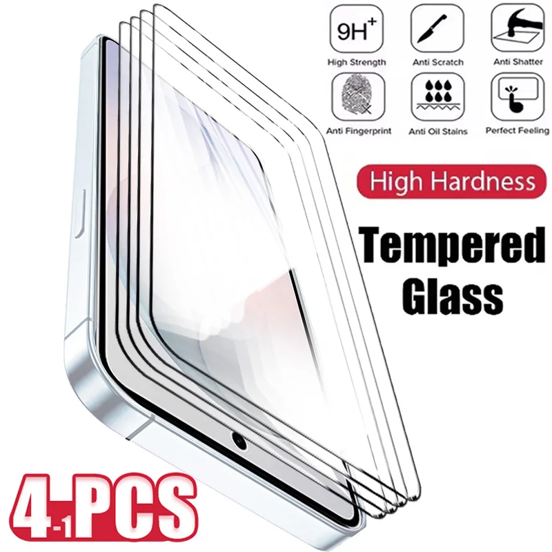 1–4 Stück Displayschutzfolien für Samsung Galaxy S26 S 26, gehärtetes Glas, Kristall, hohes Aluminiumgehalt, kratzfest, case-freundlich, Fingerabdruckresistent
