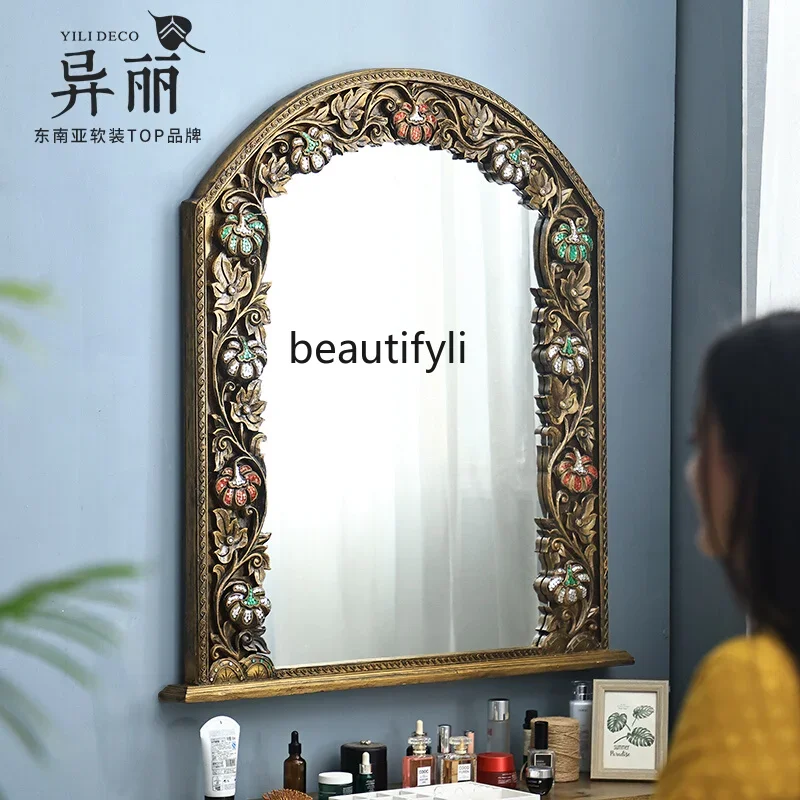TTT Solid wood pendant creative wall decoration bathroom vanity mirror wall hanging enigma mirror makeup full-length mirror