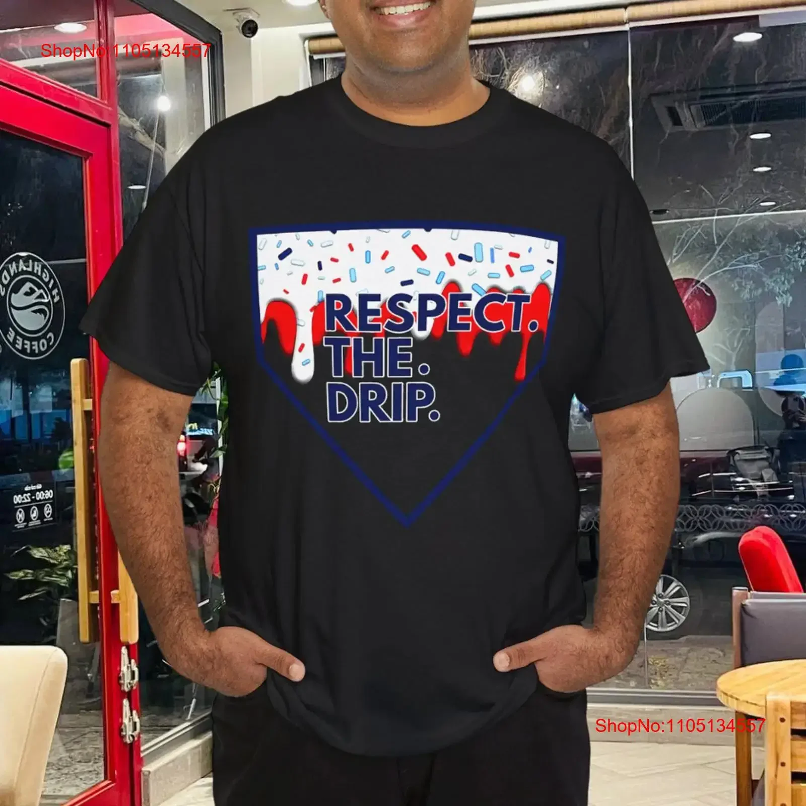 

Baseball Home Plate Drip for Boys Ice Cream Spinkle T Shirt vintage Washed homme Stretched Top For Everyday Wear Stylish