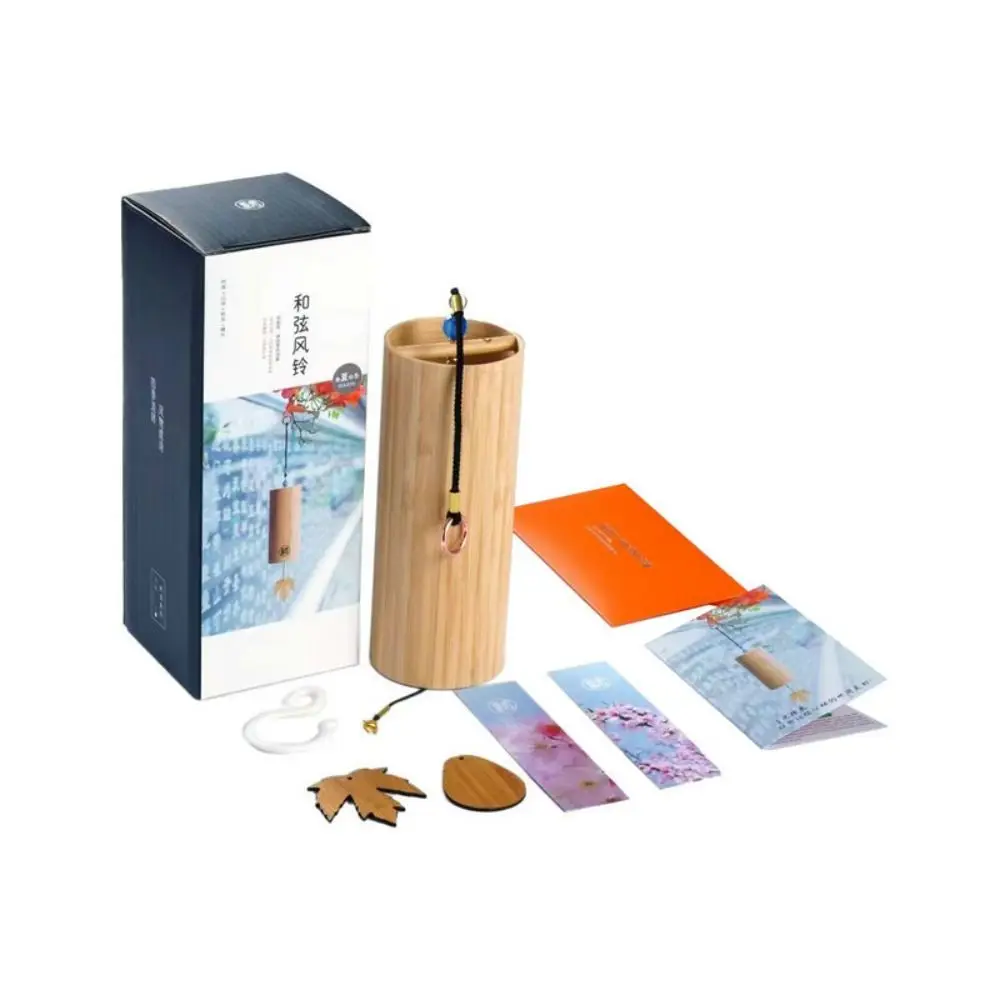Creative Natural Sound Bamboo Wind Chimes Maple Leaf Figure Four Seasons Wind Bell Wind Blows Pendant Wind Chimes Balcony Decor