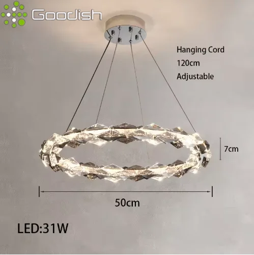 Luxe prachtige kristallen glansschakelaar LED-hanglampen Ronde interlacing Design-lampen voor lobby Woondecoratie Kroonluchter