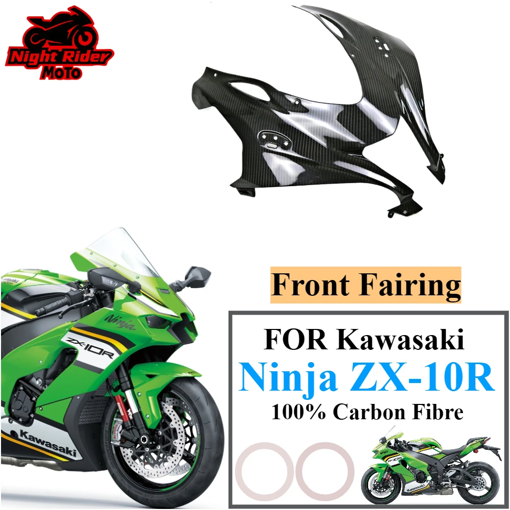

For Kawasaki Ninja ZX-10R 2021 2022 2023 2024 2025+ 3K Carbon Fiber Front Fairing, Motorcycle Modification Accessories