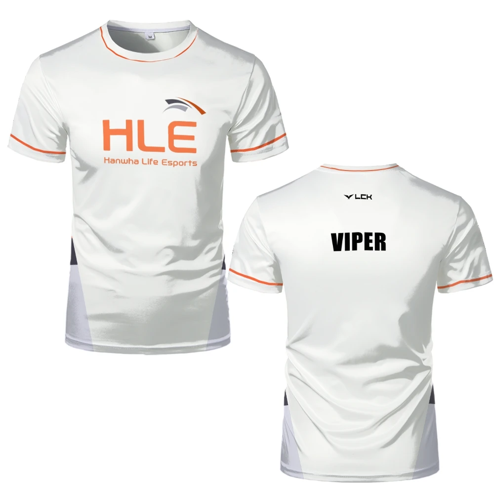 2024 New Hle White Black Uniform T-shirt League Of Legends Esports Games Jersey T Shirt Sports Contest Viper Team Men Tops Tees