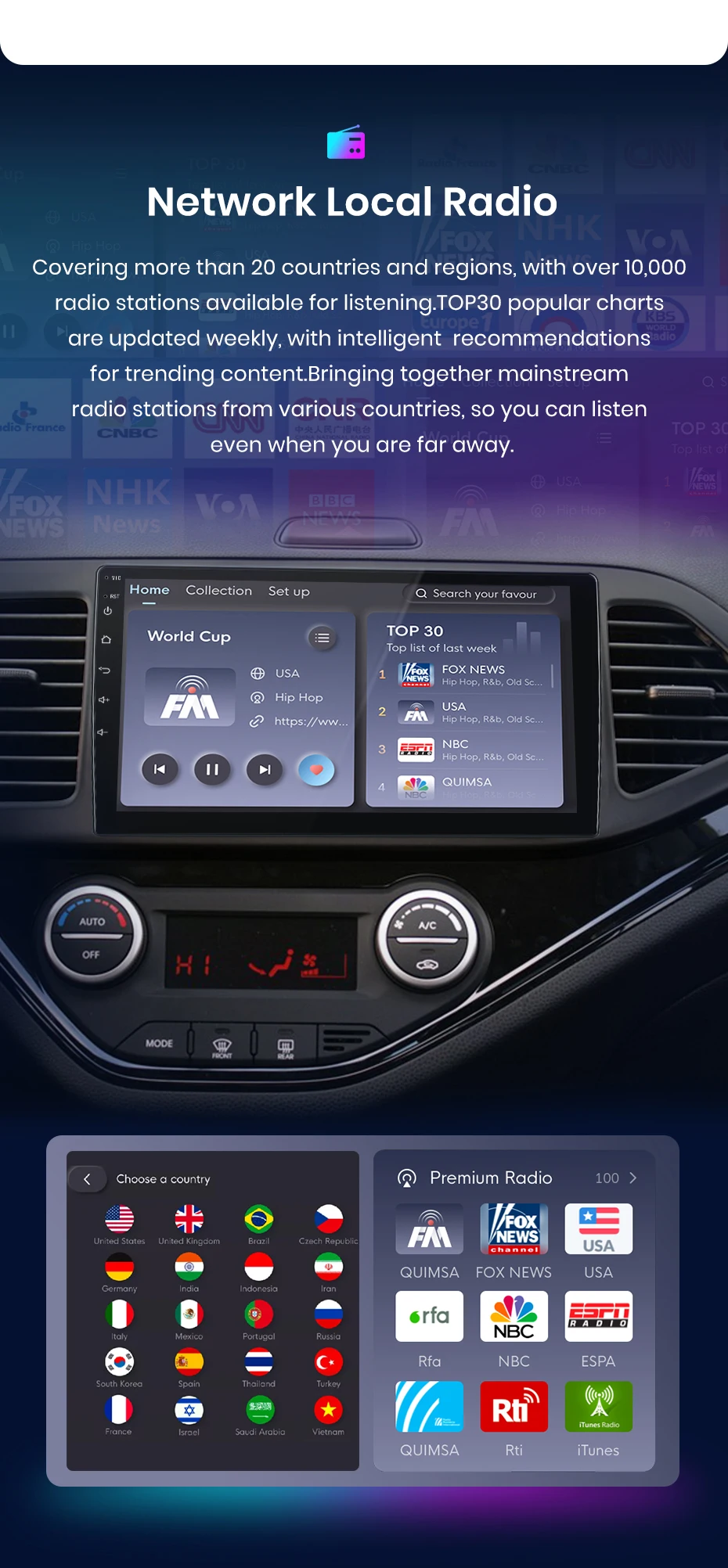 Junsun Wireless CarPlay Android Auto Autoradio für KIA Morning Picanto 2011 - 2016 GPS Multimedia 2 din – Detail 12