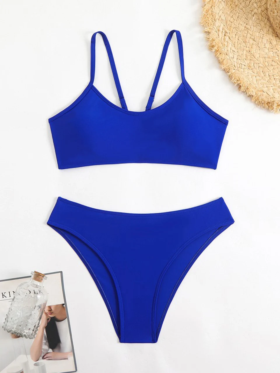 

Сексуальный комплект бикини с ремешками, купальник с кольцевыми звеньями, 2025 г., женский однотонный мягкий купальник, женский купальный костюм, пляжная одежда