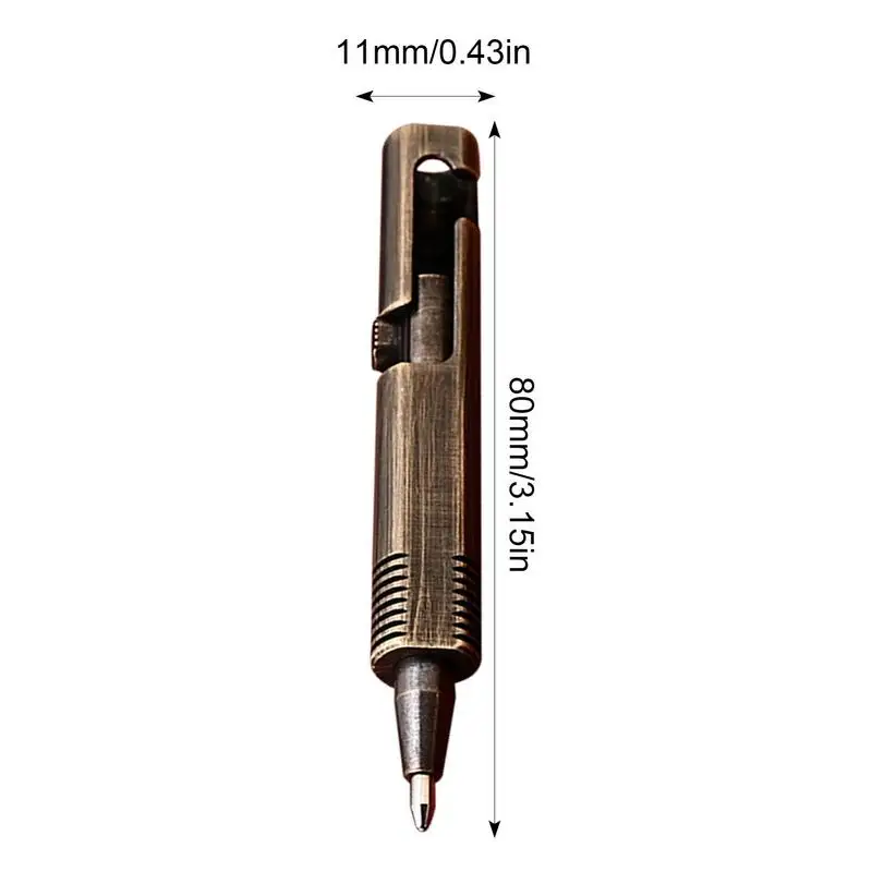 Imagem -06 - Caneta Esferográfica de Latão Parafuso Cilíndrico Ferramentas de Escrita Mini Chaveir