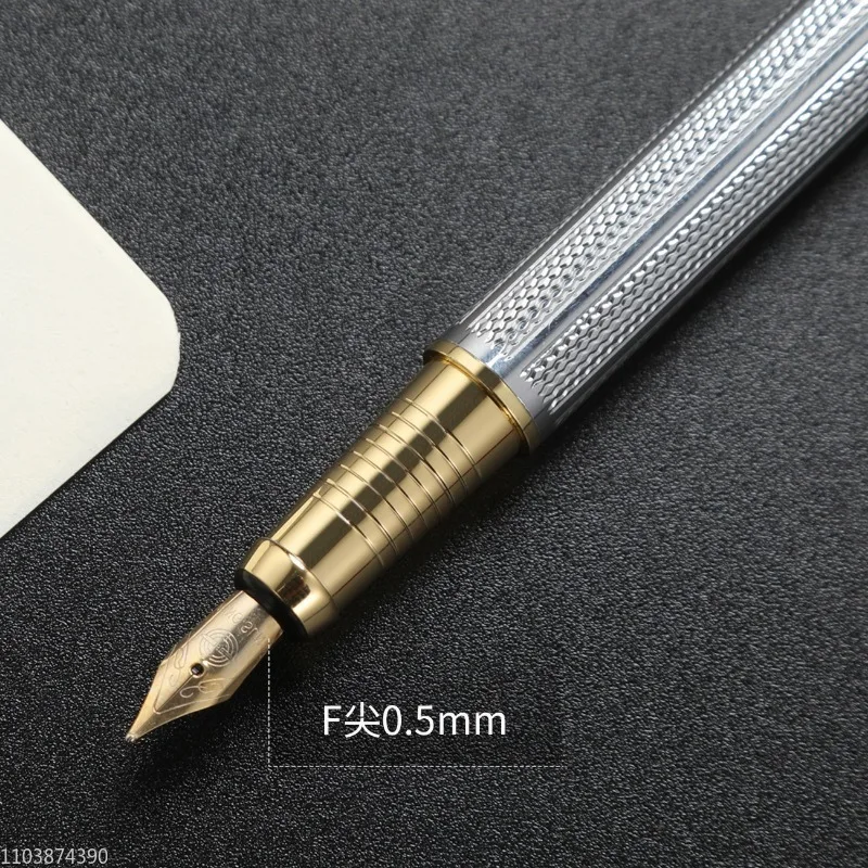 New Metal Fountain Pen Authentic Quality Iridium Gold F 0.5mm Nib Ink Pen Good Gas Tightness Office School Smooth Writing Gift