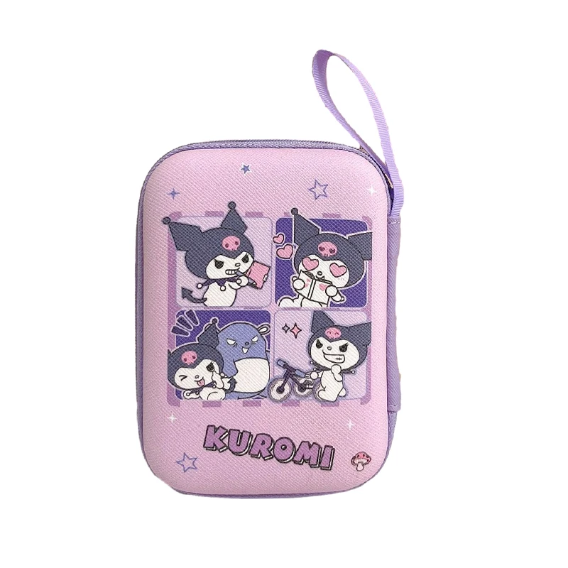 Cartoon Cute Sanrio Anime Kitty Kuromi Pochacco Earphone Case Charger Cable Coin Hard Disk Travel Portable Storage Bag Organizer