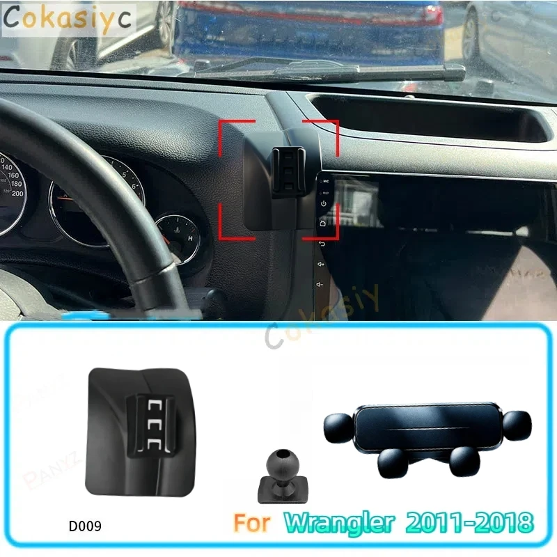 

Car Phone Holder For JEEP Wrangler 2011-2018 Gravity Stand Mount Support Horizontal GPS Mobile Bracket Accessories With Base