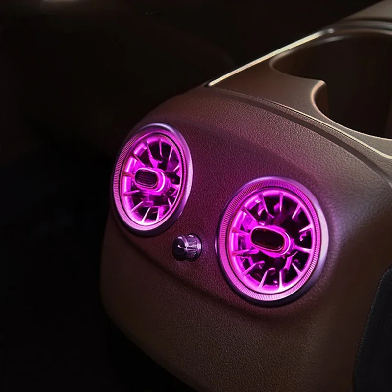 

Вентиляционное отверстие светодиодной турбины заднего сиденья для Mercedes C/E/GLC class w205 w213 x253, светодиодное вентиляционное отверстие, синхронизированное с окружающим освещением