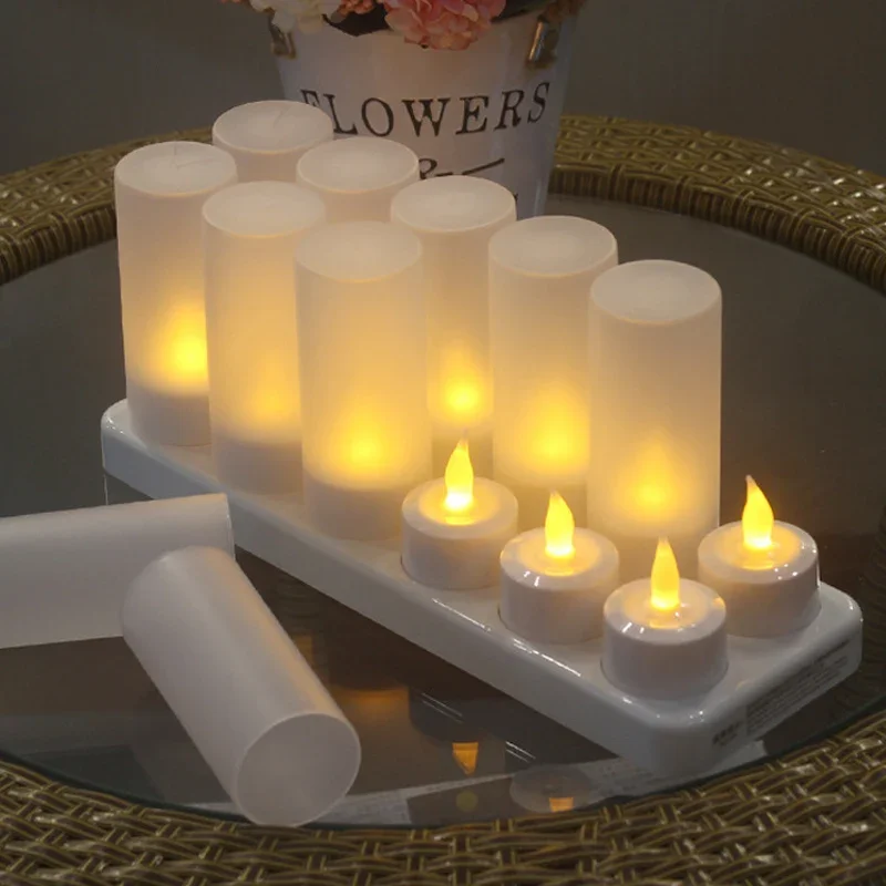 Rechargeable candle light plastic LED electronic candle decoration candle light LED rechargeable small night light