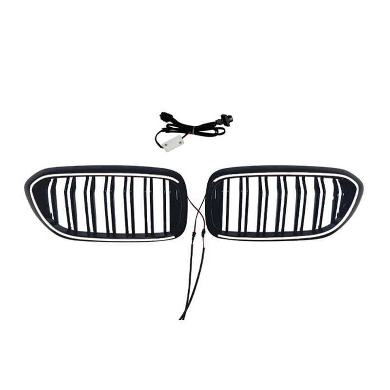Voor Bmw 5 Serie G30 G31 2017 2018 2019 2020 Hoge Kwaliteit Abs Met Led Licht Racing Grills Voor radiator Oem Kap Grille