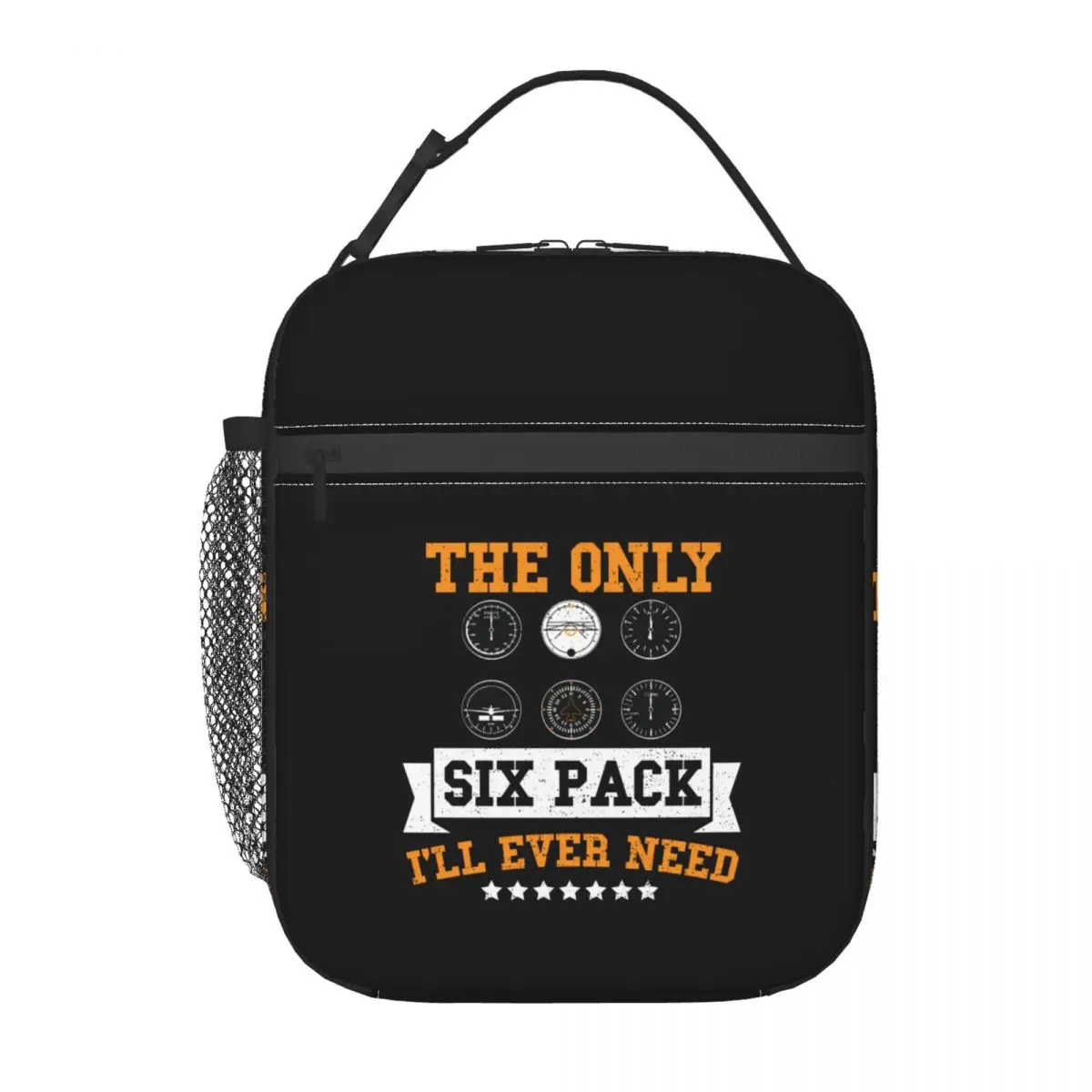 The Only Six Pack I'll Ever Need Insulated Lunch Bag  Leakproof Fighter Pilot Aviation Airplane Cooler Thermal Bento Box