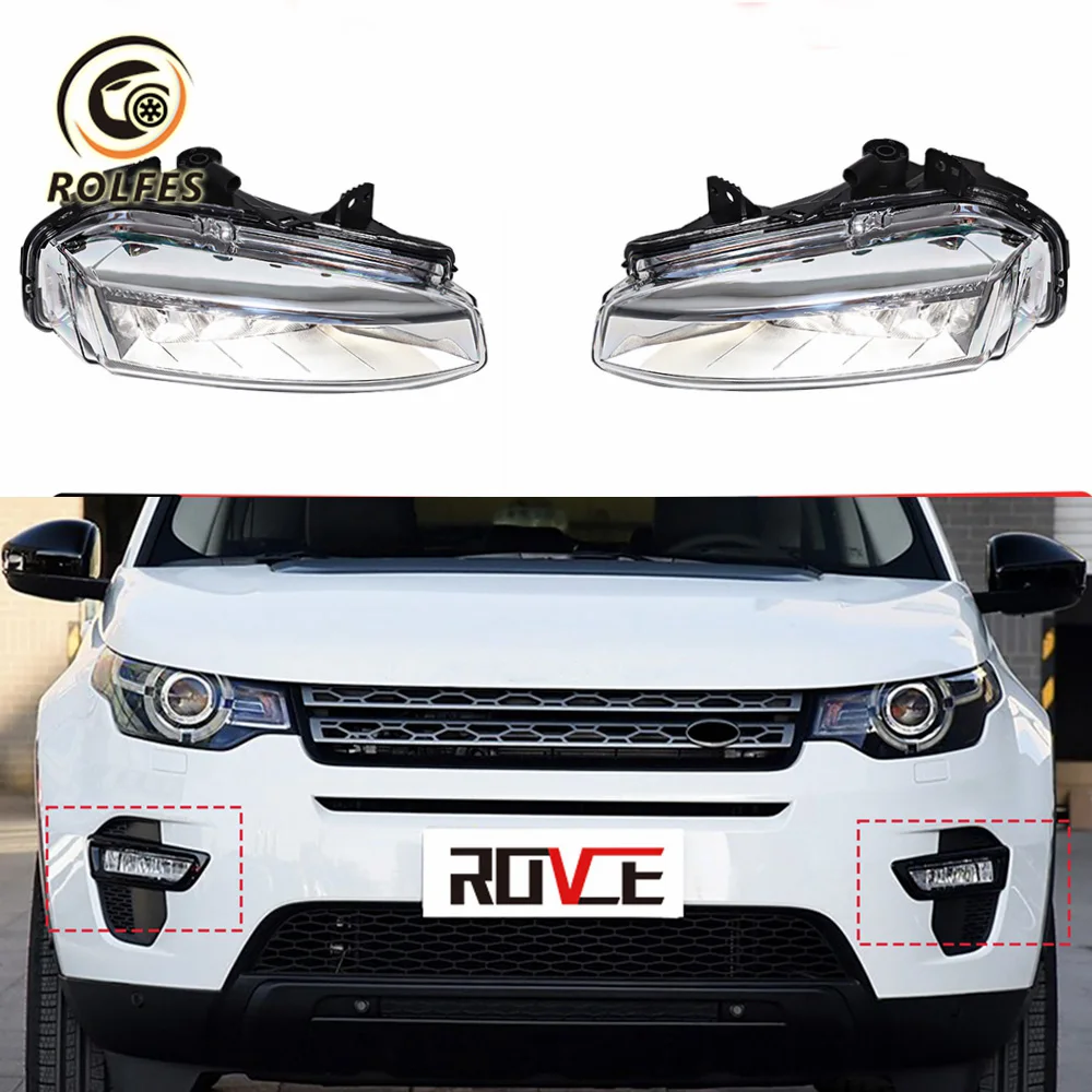 

ROLFES Left/Right Car Front Bumper Fog Lamp LED Headlights LR077887 LR077888 For Land Rover Discovery 2015-2019 L550