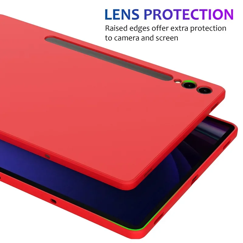 ELVEV-Capa de Tablet de Silicone Líquido à Prova de Choque para Samsung Galaxy Tab, S9, S9 FE Plus