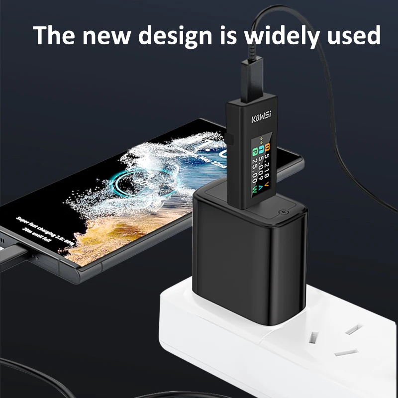 KWS-1902L NIEUWE AANKOMST Multifunctionele USB Type-C-tester 4-30V Maximaal 12A Uitschakelen Opslagfunctie Spanning Ampèremeter Vermogensmeter