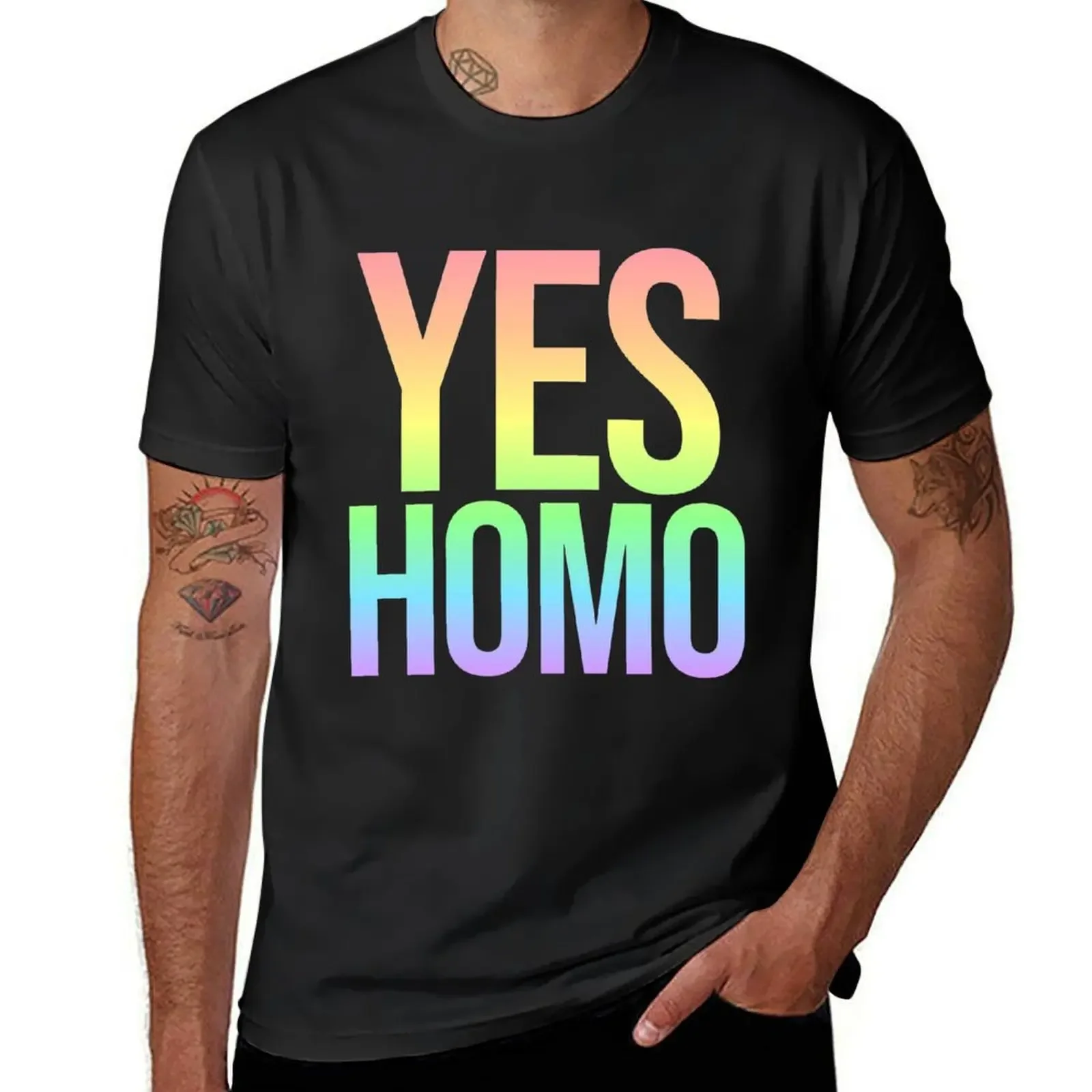 Yes Homo T-Shirt plus sizes shirts graphic rapper graphic tees compression shirt men