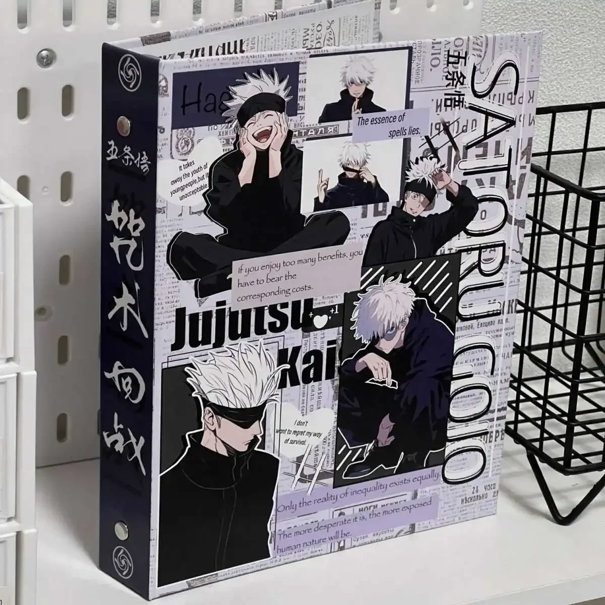 Anime Jujutsu Kaisen Cosplay Loose-leaf Card Storage Book Cartoon Four-box Grid Real-time Imaging fiche Photo Album Xmas Gift