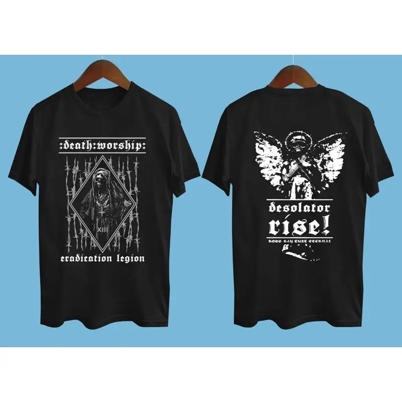 NEW DEATH WORSHIP Band Short Sleeve Cotton Black All Size Shirt