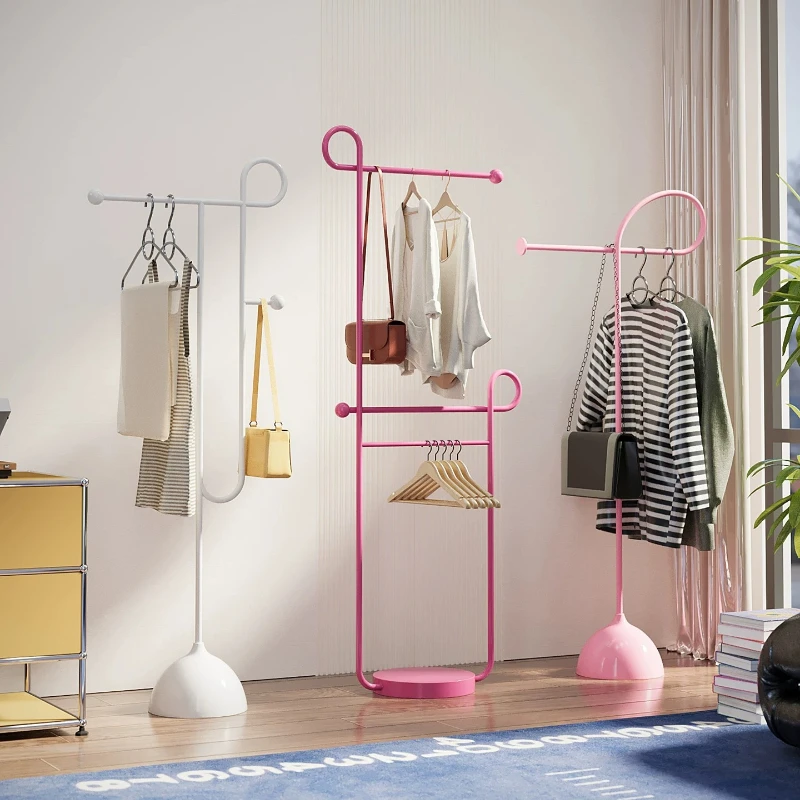 Unique Standing Clothes Rack Commercial White Nordic Bedroom Clothing Racks Designer Modern Percheros De Pared Room Furniture