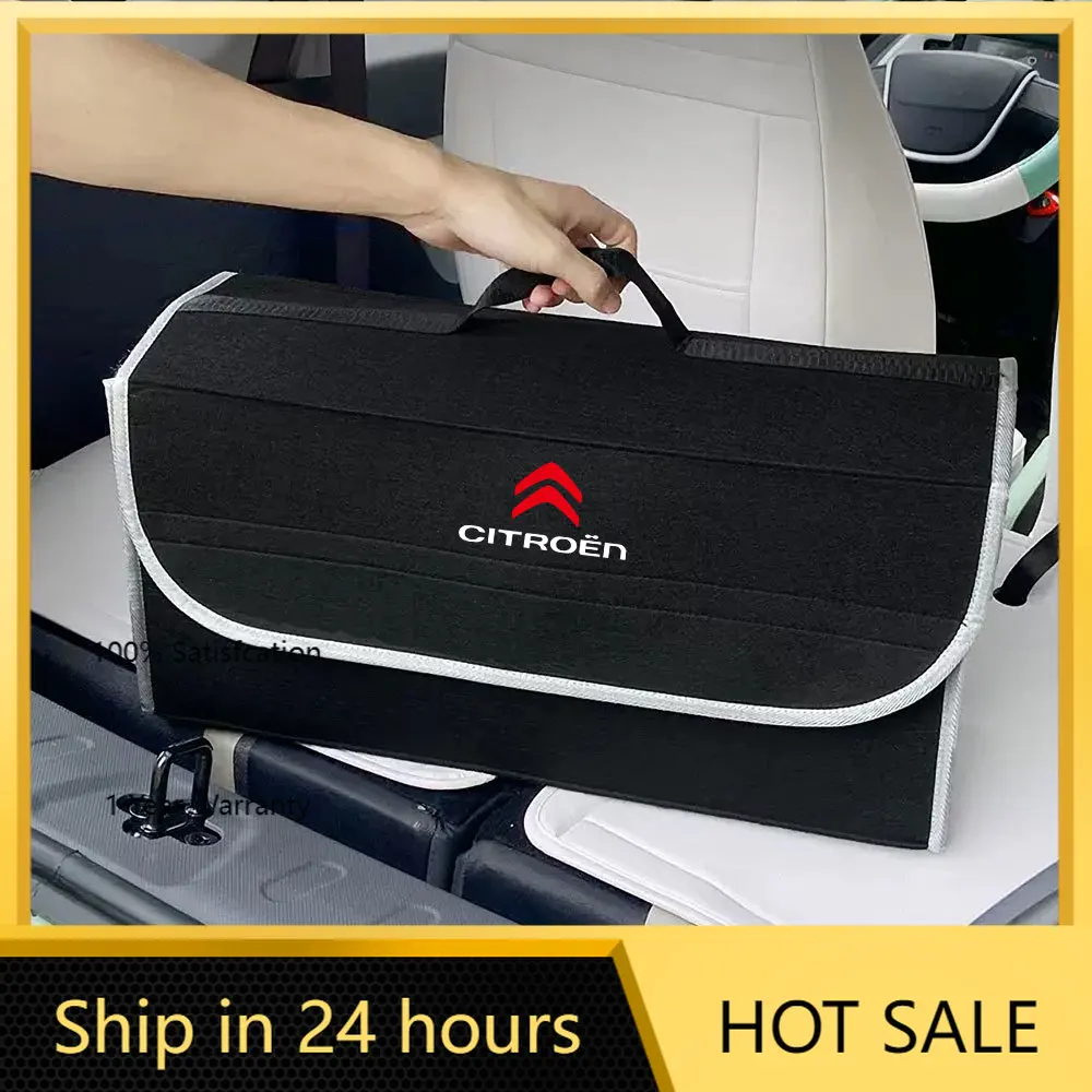 

2026 Hot Car Sticker Car Storage Felt Box Foldable Felt Car Trunk Storage Box Accessories For Citroen C1 C3 C4 Grand Picasso C4L