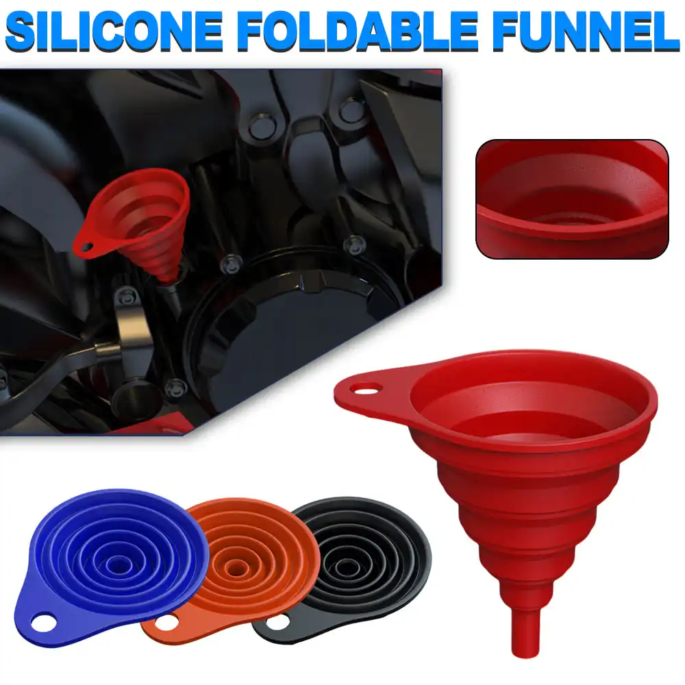 

For HONDA CRF1100L CRF 1000 1100 L AFRICA TWIN Accessory Universal Oil Fuel Change Foldable Hopper Collapsible Silicone Funnel