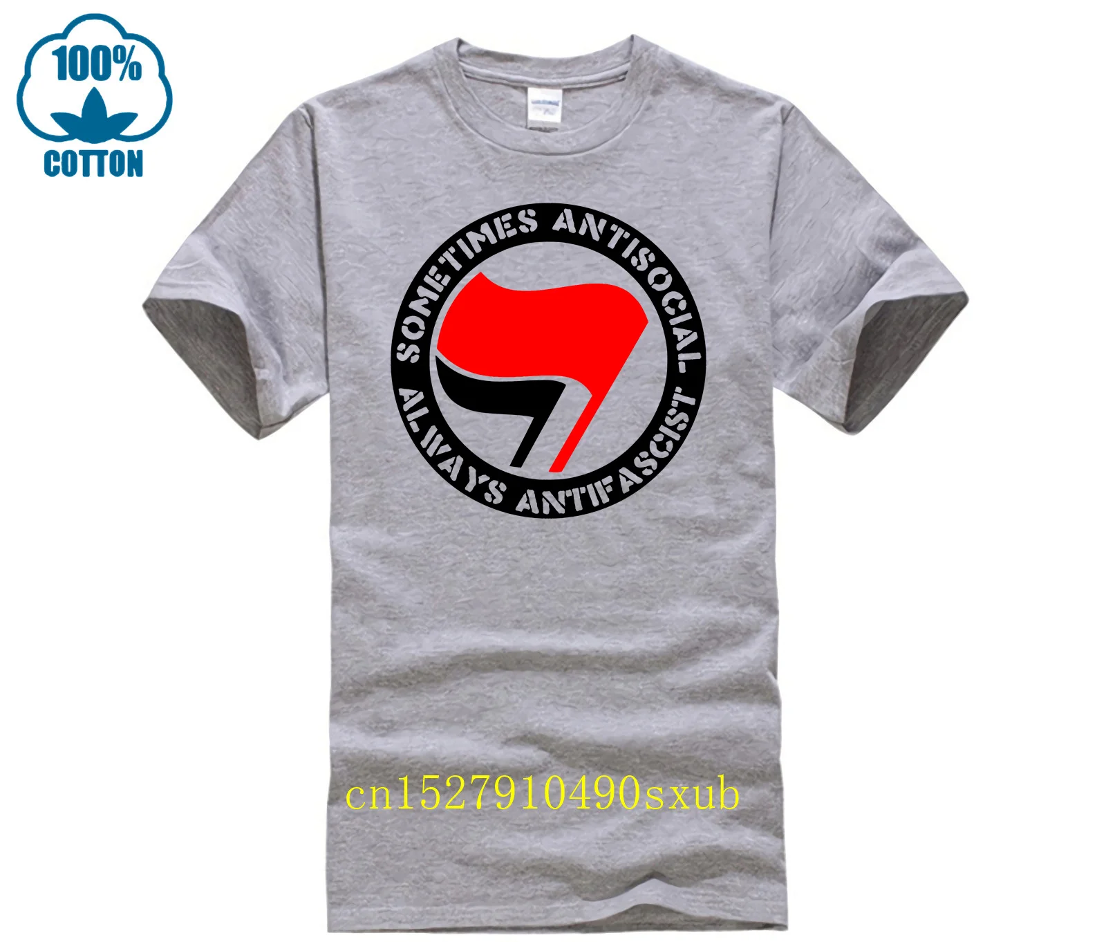 Sometimes Antisocial, Always Antifascist - Antifa, Socialist, Leftist T-Shirt man and woman tee